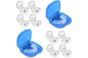 BARAC Dispositivos Anti Ronquidos, 2 Férulas Descarga Bruxismo + 8 Clips de Silicona Nasal, Dilatadores Nasales para Aliviar los Ronquidos, Antirronquidos para Dormir, Mejora la Respiración