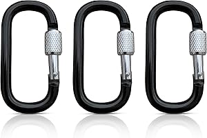 Holesto - Mosquetón Ovalado (3 Unidades), Color Negro