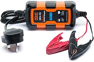 RÖHR DFX-15 12V Battery Charger Intelligent Turbo/Trickle & Pulse Repair Charging Technology 1.5A 24W Compatible with AGM, WET & GEL Batteries Car/Motorbike