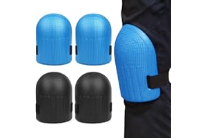 Réglables Genouillère,Jicyor 2 Paire Jardin Noir Bleu Mousse Souple Antidérapant Imperméable Réglables Genouillère Protège Genoux pour Lutte Contre Danse Travail Sport en Plein Air Jardinage