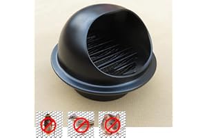 Duchunsheng Rond Grille De Ventilation Décoration Murale Hotte, Noir Grille D'Aération Ronde en Acier Inoxydable, Sortie D'évacuation avec Filet AntiSinsectes, Facile À Utiliser, Imperméabiliser