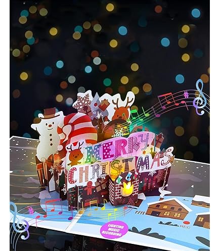 pop-up kaart kerst : fonkelende kerstboom groen