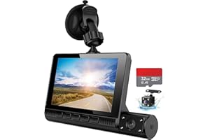 ANEQU Dash Cam Avant+arrière, Caméra de Bord pour Voitures 1080P Full HD Double caméra de Tableau de Bord Enregistreur écran 3" dans la Voiture Caméra