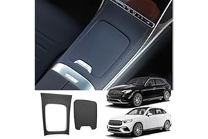 Singkin Mittelkonsole Verkleidung Leder Flockung Hartschale Aufkleber Konsolenabdeckung Set für Mercedes-Benz GLC X254 GLC260 GLC300 GLC300e GLC43 AMG 2023 2024 Zubehör Innendekorations-Abdeckung