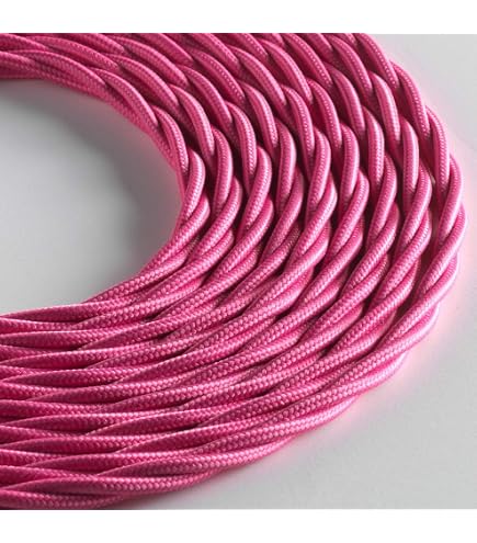 Klartext LUMIÈRE Textilkabel Rund, 3 X 0,75 Mm – 3 Meter, Rosa, Mit Erdung