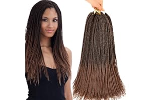 WIGENIUS 8Pcs 18Inch Senegalese Twist Crochet Hair Braids Small Havana Mambo Twist Crochet Plecionka do włosów Senegalese Twists Szydełkowe fryzury do przedłużania włosów(8PCS, T30)
