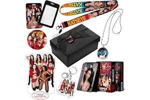 KATSEYE Merch 98st för EYEKONS Kpop Samlarartikel för flickor C | Presentbox med 92 st fotokort, 1 nyckelring 1 nyckelring1 akrylstativ 1 korthållare 1 telefonhållare 1 halsband