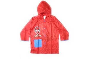 Requeteguay Urban RU Spiderman impermeabile per bambini | Giacca impermeabile Spiderman Marvel tipo Giacca con cappuccio e chiusura con bottoni | Raincoat Spiderman