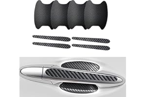 BRAMBLECO 8PCS Car Door Handle Protectors - Door Handle Protectors - Carbon Fiber Door Handle Protective Film Set - Anti Scratch Door Protector Stickers - Universal Fit Black