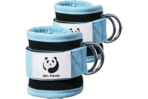 Slim Panda Fitness fußschlaufen kabelzug, Ankle Straps, Verstellbarer fußmanschetten kabelzug mit doppelten D-Ringen und Neoprenstütze