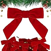 GEBETTER 30 pcs Red Velvet Bows with Twist Ties for Christmas Tree Decorations Christmas Decorative Bows Christmas Bow Christ