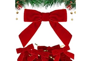 GEBETTER Pack of 30 8 x 8 cm Christmas Bows Decorative Bows Christmas Tree Bows Christmas Bow Gift Bow for Christmas Wreath Decorations Gifts (Red)