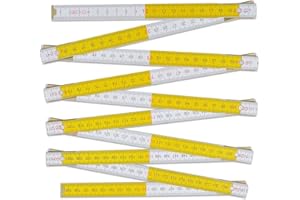 Gunpla Righelli Pieghevoli in Legno 2m con 10 Sezioni, Metro Rigido Graduazioni Metriche, Regalo per Costruttori Artigiani Falegnami e Bricolage