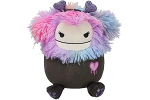 Squishmallows original 7,5-tums Frumpy the Goth svart storfot bär hjärta pannband alla hjärtans dag plysch