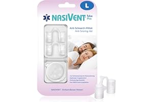 ‎NASIVENT NASIVENT Tube Plus (L) – 2er-Set Nasendilatatoren aus Silikon gegen Schnarchen & für bessere Nasenatmung – mit Aufbewahrungsbox & Haltezapfen