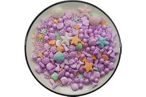 TMADE Bonbons comestibles en forme de sirène violet, décorations de gâteaux à dessert en forme d'étoile de mer, décorations de cupcakes en forme de coquillage, décorations de biscuits en perles