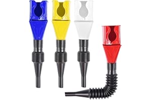 Qooloo 4 Pièces Outil de Drainage Flexible Entonnoir à Clapet, Entonnoir Carburant Pliable, Entonnoir Huile Moteur, Entonnoir Plastique Flexible, Outil Vidange Flexible pour Moto Voiture Automobile