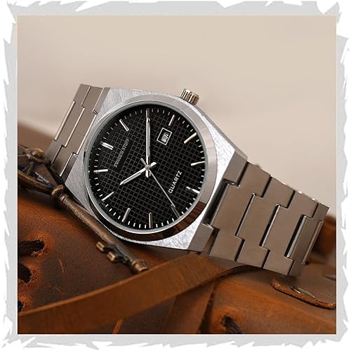 SWADESI STUFF Stainless Steel Date Display Mens Wrist Analogue Watch (Blue), Dial-Color:Multicolour, Band Color:Silver