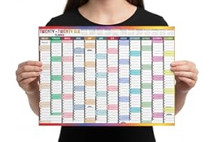 HLDI 2026 Year Wall Planner A3 Uk Wall Calendar Yearly Planner Large Jan To Dec Full Year Planning Chart Student Family Home School Office Work Study Annual Poster Multi 29.7 x 42.0 cm (1Pc)(Folded)