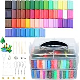 Polymer Clay Set - 50 Colors Polymer Clay with 5 Tools and Accessories, Clay Kit for Crafts, Jewelry, Sculptures and Home Dec