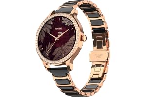 Noise Diva Araya Smartwatch for Women with AMOLED Display (850 Nits), 60 Precision-Set Crystals, Cycle Tracking, Skin Temperature, SOS with Live Location, 100+ Watch Faces - Rose Gold Ceramic