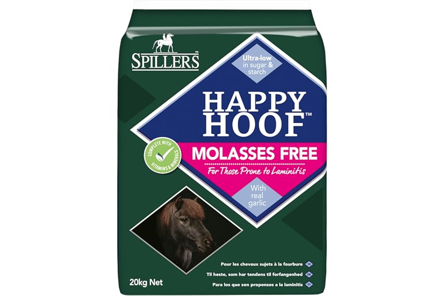 SPILLERS Happy Hoof Molasses Free Horse Feed 20kg - Healthy Hoof Chaff - Feed Suitable for all Horses and Ponies Prone to Laminitis - Horse Chaff Low in Starch and Sugar