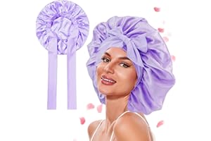 MIUUIPI Seidenhaube zum Schlafen, Silk Bonnet, Schlafhaube Seide, Satin Haarhaube, Atmungsaktiv, Verstellbare Schlafmütze Damen, Seidenhaube zum Schlafen Locken zum Schutz der Haare