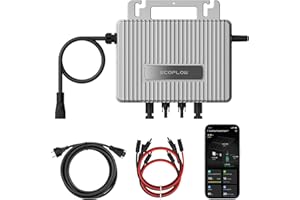 SUNNIVA EcoFlow Mikro-Wechselrichter 800 W EFStreamMI800W für Balkonkraftwerk, IP67 wetterfest, Plug&Play Installation, 2 MPPT, Bluetooth & WIFI, inkl. 5m Anschlusskabel & 4x 1m Solar-Verlängerungen, Inverter