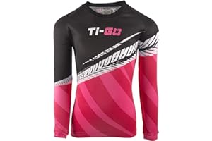 TI-GO Kids Cycling Soft MTB Jersey - Long Sleeve Biking Cycle Tops - Childrens Quick Dry Breathable Mountain Bike MTB Shirt Racing Bicycle Clothes