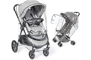 Orzbow Habillage Pluie Universelle pour Poussette,Respirante Protection Pluie Poussette Universelle avec Fenêtre, EVA de Qualité Alimentaire,Facile à Installer,Inodore et Durable,Noir