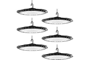 HONDONY 6 Stück 200W High Bay Licht,20000LM 6500K Led Hallenstrahler Ultradünne LED Hallenbeleuchtung Werkstattlampe, IP65 Wasserdichte Industrielampe für Fabriken,Garage,Lagerhaus