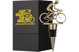 LKKCHER Bouchon Bouteille Vin de Vélo Vintage, économiseur Vin, IdéeCadeau Homme, Cadeau de Fête des Pères et Noël, Anniversaire Homme pour Lui Papa Petit Ami Mari Grand-Père Cycliste