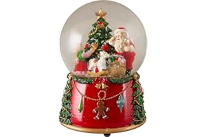 Christmas Paradise Weihnachts-Deko Schneekugel mit Mechanischer Spieluhr (mit Santa + Baum)