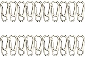 ‎TEMLUM Temlum 3,3 cm Mini Karabiner Set, Aluminium Karabinerhaken, Karabiner Klein Schlüsselanhänger Haken für Camping, Reisen, Wandern