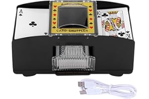 ZANKEOX Automatic Card Shuffler Machine - Electronic Casino Poker 2 Deck Shuffling, Battery Operated -One/Two Deck Card Shufflers Sorter, Cards Playing Tool Accessories (2 Deck Usb and Battery)