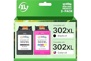 Prodoki 302 XL 302XL Remplacement pour Cartouche HP 302 XL Noir et Couleur Cartouche Encre pour HP DeskJet 3639 3630 3632 3636 Envy 4520 4527 4525 4524 OfficeJet 3831 3833 3830 (1 Noir 1 Tri-Colore) - 1