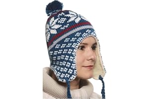 ...KARL LOVEN Bonnet Péruvien Chullo ch'ullu avec Pompon Mixte Homme/Femme Couleurs au Choix