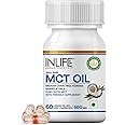 INLIFE Pure MCT Oil C8 C10 Keto Diet Friendly Advanced Products | Food Supplement, 500mg - 60 Liquid Filled Vegetarian Capsules (Pack of 1, 60)