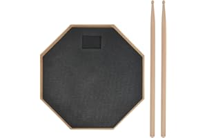 TMBMLPP Drum Practice Pad, 8-inch Black Drummer Practice Pad with Sticks, Drum Practice Pad, Single Sided Drum Pads, Silent Drum Practice Pad,Practice Pads, Drum Practice Pad Kit,for Practice Drumming