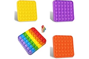 KUNSTIFY Pop IT Fidget Toy zabawka antystresowa dla dorosłych i dzieci, zestaw zabawek do wciskania i wypychania poppów (zestaw kwadratowy)