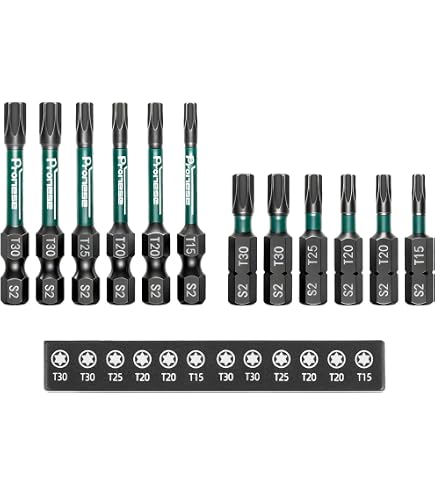 GRK UberGrade Star Drive Bit Set – T10, T15, T20, T25, T30 (2-Inch Length, 5-Pack)