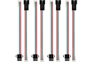 BTF-LIGHTING JST SM 3 Pin Connectors for WS2812B WS2811 WS2812 LED Strip Female Male 15cm 20awg Wire 20pairs
