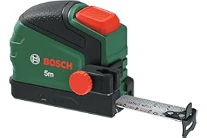 Bosch Mètre ruban 5 m, clip pr crayon (Auto Lock ; revêtu de nylon ; 22 mm large ; dépl. 2 m ; échelle métrique ; haute précis; crochet dou; clip ceint. métal; Softgrip)