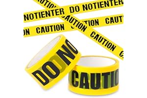 Czyan 2 Rolls Halloween Caution Tape - Do Not Enter & Caution Barrier Tape,4.8CM x 25M Each,Halloween Decorations for Scary Indoor/Outdoor Decor,Party,Haunted House,Crime Scene,Yard,DIY Decoration