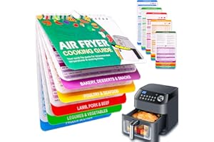 NEWHSY Air Fryer Cooking Guide Magnetic Over 200 Air Fryer Cheat Sheet Magnets Cooking Guide Booklet Quick Reference Cooking Times Chart Guide Air Fryer Accessories for Cooking