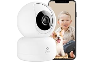 WOOX Security Indoor Camera,1080P Pet Dog Camera with App,360°Baby Monitor with Ultra-HD Night Vision,2-Way Audio and Voice Enhancement,Wifi Camera with Motion Detection/&Alerts,Work with Alexa