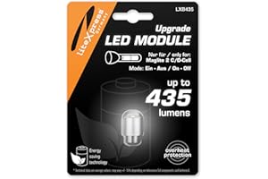 LiteXpress LXB435 LED Upgrade Modulo 435 Lumen Utilizzare solo per 2 torce C/D-Cell Maglite con lampadine Krypton o Xenon
