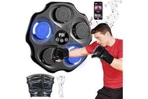 TOMOROY Music Boxing Machine, Intelligente Elektronische Boxing Machine wandmontierte mit LED-Licht, Elektronisches Boxmaschine mit Bluetooth mit Boxhandschuhen für den Innenbereich, Kinder/Erwachsene