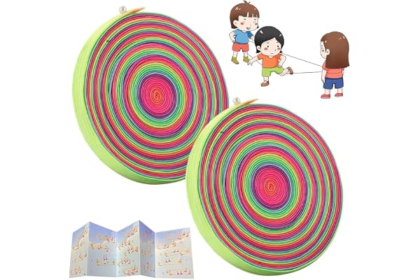 RAXLUPO Lot de 2 Gummitwist Enfant Jeu d'Élastique Sauter 4M avec Instructions Corde à Sauter en Caoutchouc Rebound, pour Jeux d'intérieur et d'extérieur pour Enfant