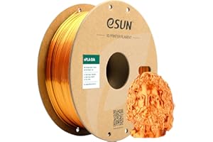 eSUN Filamento PLA Metal Seda 1.75mm, Sedoso Metálico Impresora 3D Filamento PLA, Precisión Dimensional +/- 0.05mm, 1KG Carrete (2.2 LBS) para Filamento de Impresión 3D, Cobre Seda